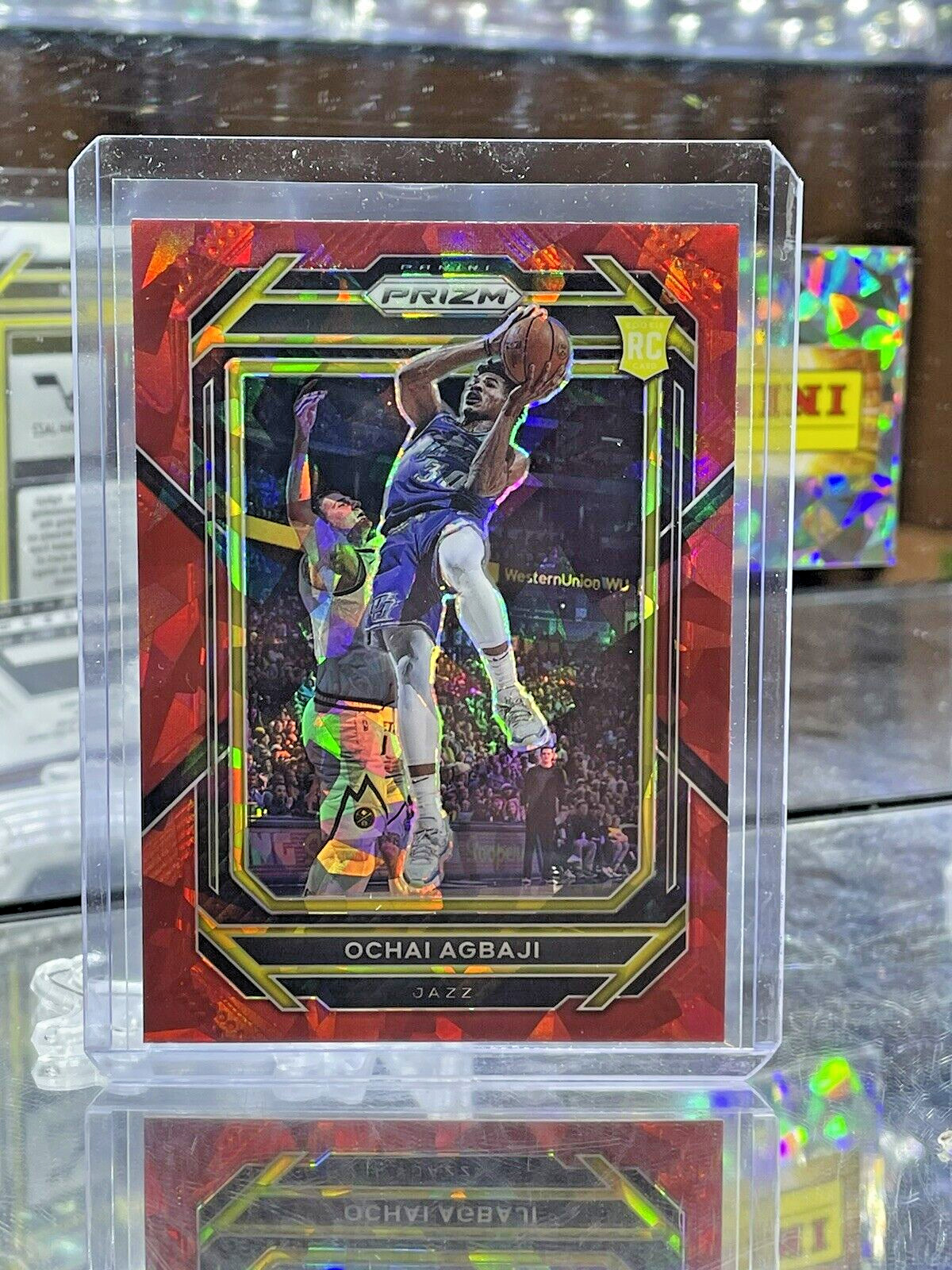 2022-23 PANINI PRIZM #267 OCHAI AGBAJI ROOKIE RED ICE PRIZM UTAH JAZZ RC