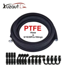 4AN-6AN-8AN-10AN Nylon Braided PTFE Fuel Line 10FT-30FT with 20 Fitting Hose Kit