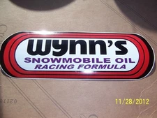 3" X 8" WYNN'S Snowmobile Oil Racing Formula Sticker(Black,Red,White  NEW Vinyl)