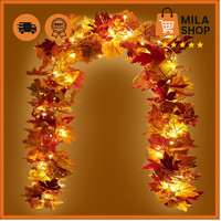 Herbstgirlande 40 Leds 176Cm AhornbläTter Deko Girland