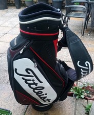 Titleist Tour Staff 9 inch Bag Black / Red original strap no cover small mark