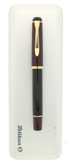 NOS 1997 Pelikan M150 Old Style Black Burgundy Fountain Pen B Nib NO RESERVE