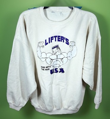Vtg. 1980s Lifters USA Sweatshirt Hang With The Huge Muscle Gym Crewneck