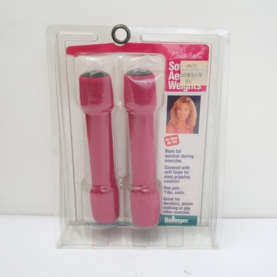 Denise Austin Bollinger Pink Soft Aerobic Weights Pair 1 lb Each Foam Grip NOS