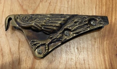 MSA Cairns Carved Eagle Traditional Brass Fire Helmet Front Holder