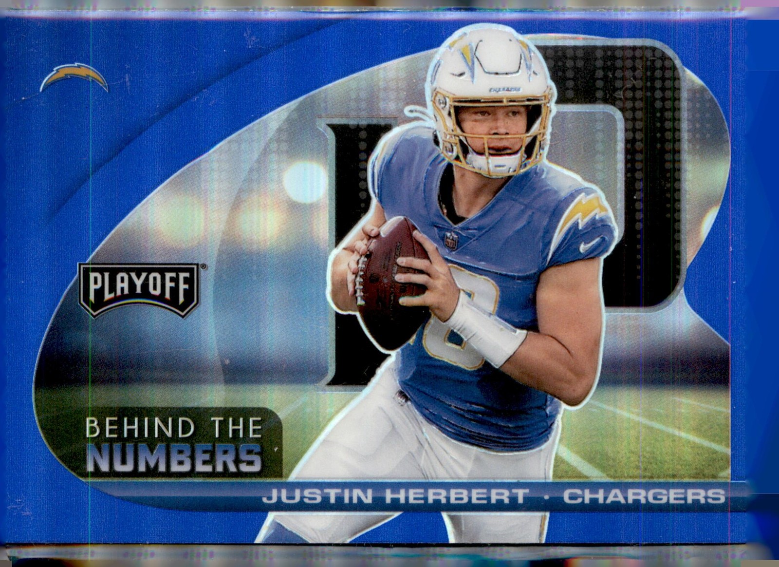 2021 Panini Playoff #BTN-JHE Justin Herbert Behind the Numbers Blue