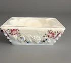 Milk Glass Ashtray Westmoreland Glass Hand Painted Flowers Raised Grapes VTG