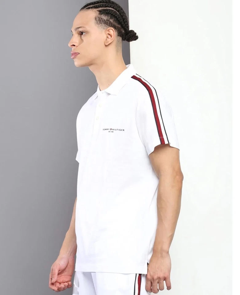 Tommy Hilfiger Herren Poloshirt Weiß Gr. S Regular Fit - Neu mit Etikett - Bild 3 von 4