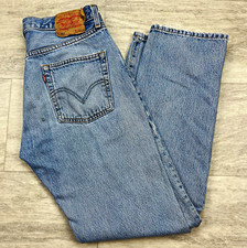Levi's 501 Vintage Light Wash Distressed Button Fly Straight Jeans 33x32 2000s