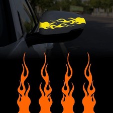 4 Pcs 5.9" Orange Flame Reflective Vinyl Decal Sticker for Car, Color: Orange
