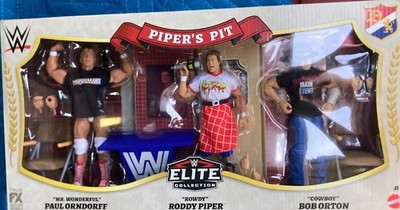WWE Elite Collection Piper's Pit Figure Set 3 Pk Rowdy Roddy Orton Orndorff NEW!