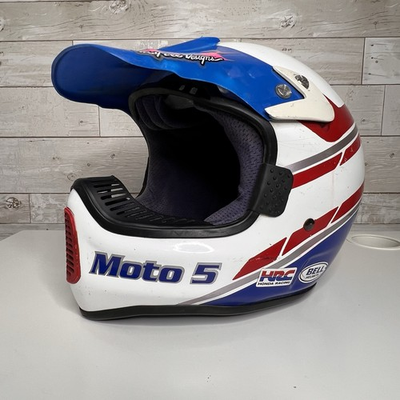 #ad Vintage Bell Moto 5 Motocross Helmet Troy Lee Honda Racing $199.99