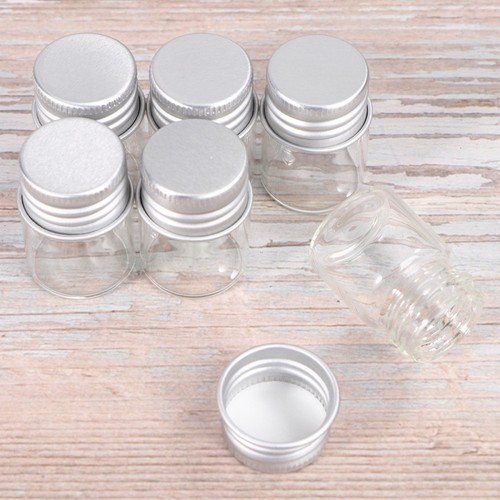 20 PCS Glass Bottle Small Liquid Containers Mini Bottles with Lids DIY ...