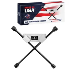 Pit Posse Wall Mounted Aluminum Trailer 4 Way Lug Wrench Holder - Made in USA