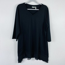 Lori Goldstein Top 1X Black LOGO Lounge Frenc...