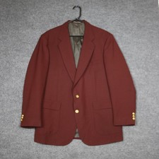 Stafford American Craftsmen Mens Burgundy Size 42R Wool Blend Classic Blazer