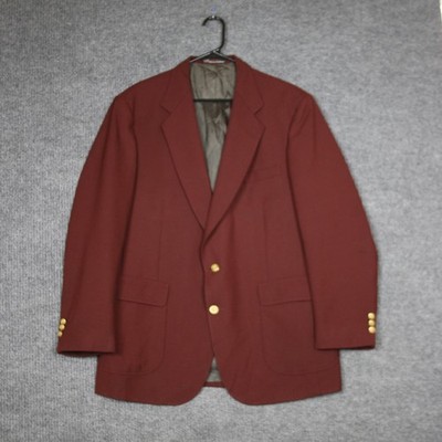 Stafford American Craftsmen Mens Burgundy Size 42R Wool Blend Classic Blazer
