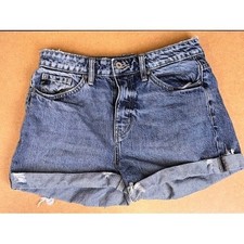 KanCan Denim Shorts Distressed Cuffed High Rise Blue Size M