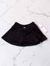 Alo Yoga Black Varsity athletic Tennis Skirt Skort Built-In Shorts Size Small