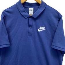 Nike Mens Navy Blue Classic Fit Polo Shirt XL Golf Casual Logo Read Note 