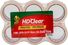 Duck HD Clear Packing Tape - 6 Rolls, 328 Yards 6 54.6 yds,