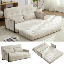 Zafly Convertible Sleeper Sofa Bed Fold Out Loveseat Couch Storage Pocket