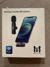 2 Packs Wireless Lavalier Microphone Audio Video Recording Mini for iPhone iPad