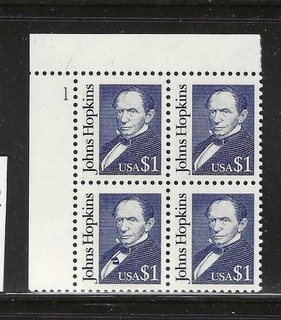 UNITED STATES 2194 MNH $1 HOPKINS PB "LIPSTICK ON SHIRT" VARIETY LOWER LEFT