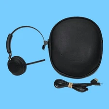 Jabra Evolve 2 65 Wireless On-Ear Bluetooth Headphones Black W/ Storing Bag
