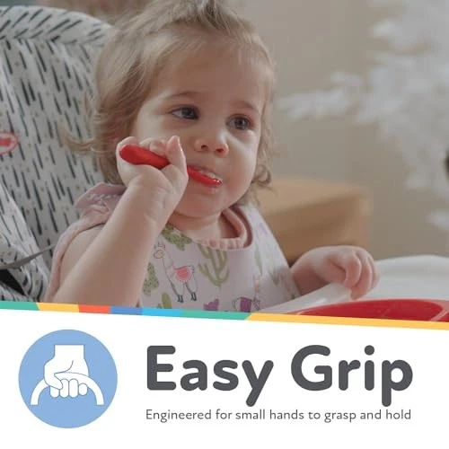 Nuby Baby's First Spoons Multicolor Set Easy Grip 6 Months Self Feeding - Image 2 of 4