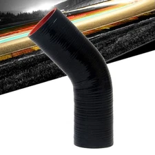 HPS 4" Black 2.38" (60mm) 4Ply Elbow Couple Silicone 45 Degree Coolant Hose