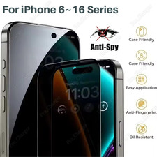 Privacy Glass Screen Protector Lot For iPhone 16 15 14 13 12 11 Pro XR X 8 7 6