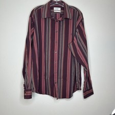 Yves saint Laurent pour homme shirt size XL Red Orange Stripe logo long sleeved