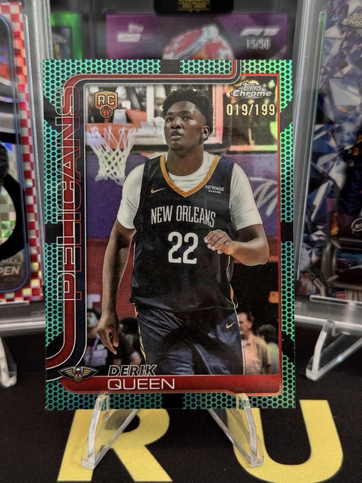 Derik Queen 2025 Topps Chrome #263 Aqua Basketball Refractor /199 