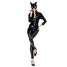 UK Women Lingerie Sexy Cosplay Catwoman Locomotive Club Suit Bodysuit Costume