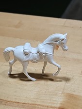Vintage Horse Figure White Plastic Detailed Animal Toy