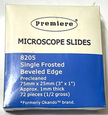 PREMIERE Micros Slide, Frosted one end,  25 x 75 x 1 mm,  Precleaned, Beveled