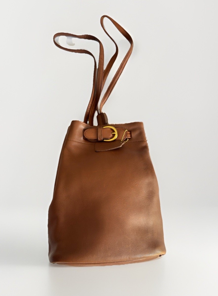 Extremely Rare Old Coach 4162 Bucket Shoulder Bag Brown Vintage