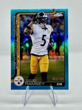 2025 Topps Chrome Football Jalen Ramsey #191 Aqua Refractor /199 Pitt Steelers