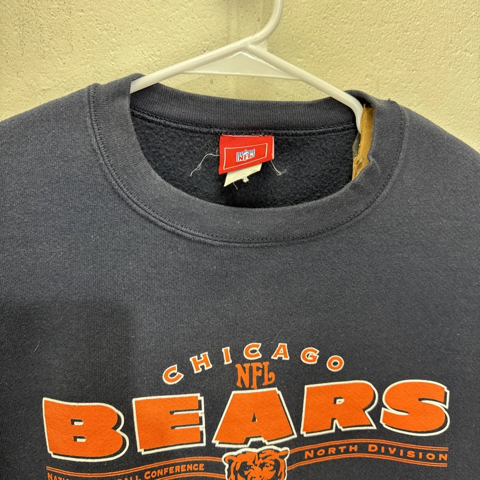 Vintage Chicago Bears Crewneck Sweatshirt Blue NFL Size 2XL XXL North division - Image 4 of 4