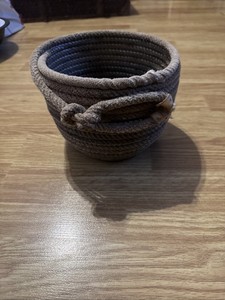 Old Collectible Handmade Lariat Rope Basket