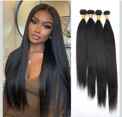 Brazilian Straight Human Hair Bundles 14 16 18 20'' Virgin Remy Weave 4 Bundle