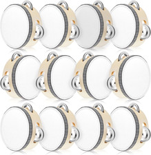 12 Pcs Tambourine Drum Bulk for Adults Hand Held Percussion Gift Operation Chris