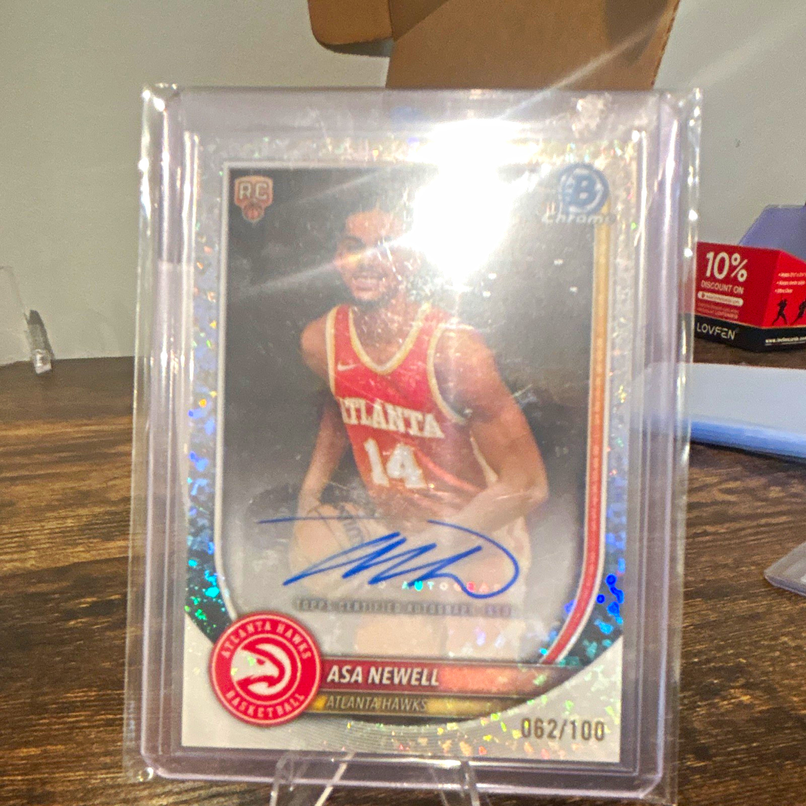 2025-26 Bowman Chrome Autographs Asa Newell Mini-Diamond /100