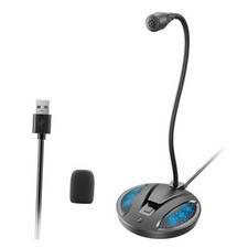 Plug Play USB Computer Microphone, Flexible Gooseneck Desk Microphone for