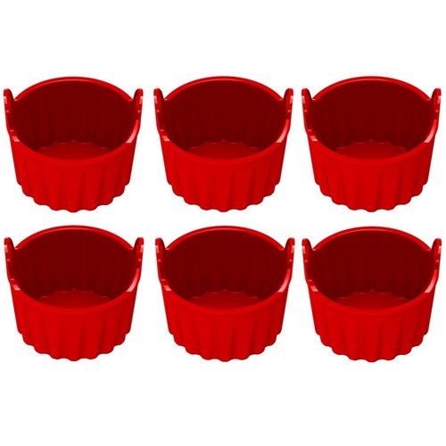 Set of 6 Silicone Muffin Cups for Air Fryer Perfect for Baking Eggs and Muffins - Foto 3 di 39