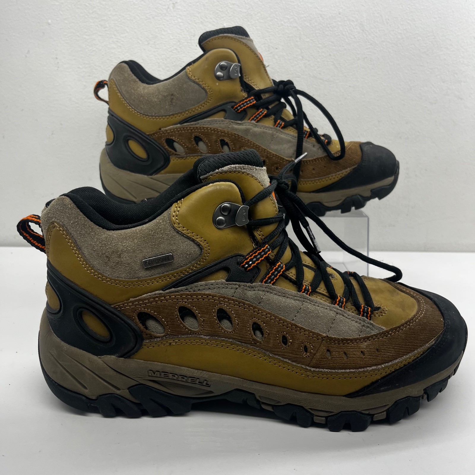 Stivali da trekking Merrell uomo canguro taglia 9 5 J210927C pizzo impermeabili marrone grigio