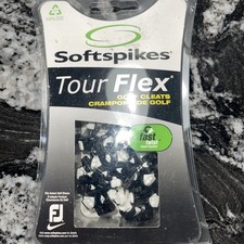 Tour Flex Soft Spikes Golf Cleats Fast Twist Black/White 18 NEW