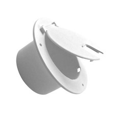 PC RV 5 "Round Electric Power Cord Hatch Cover Accepts up to 50 Amp 1 White