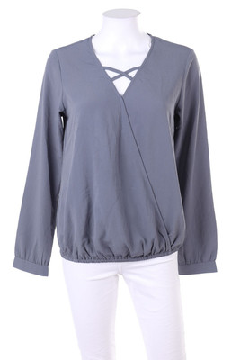 RAINBOW Blouse Wrap Effect Lacing D 36 grey
